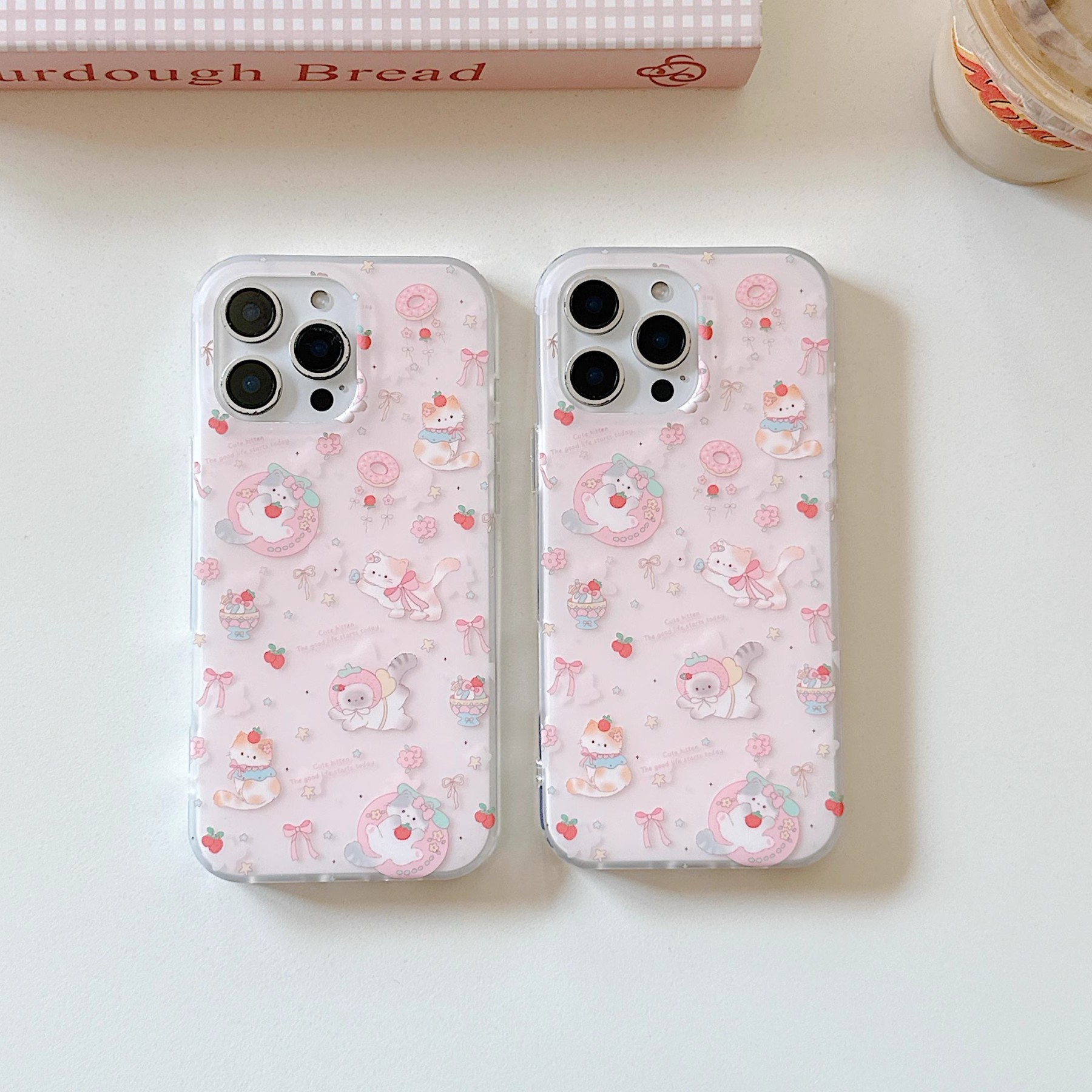 韓系小碎花蝴蝶結貓咪手機殼-ZUIHANG SHOP