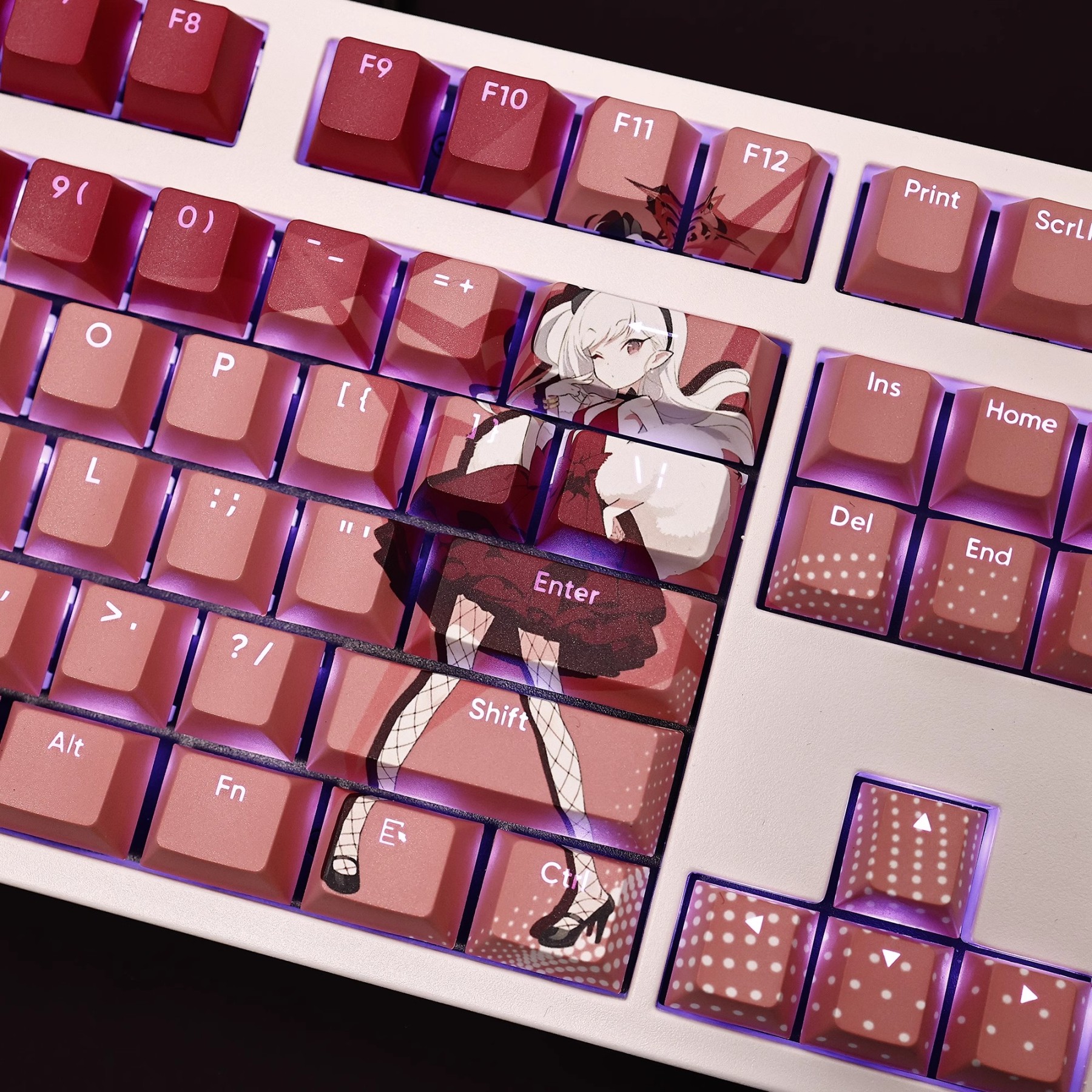 淺黃睦月禮服版透光RGB108鍵標準配列衛星軸鍵帽-ZUIHANG SHOP