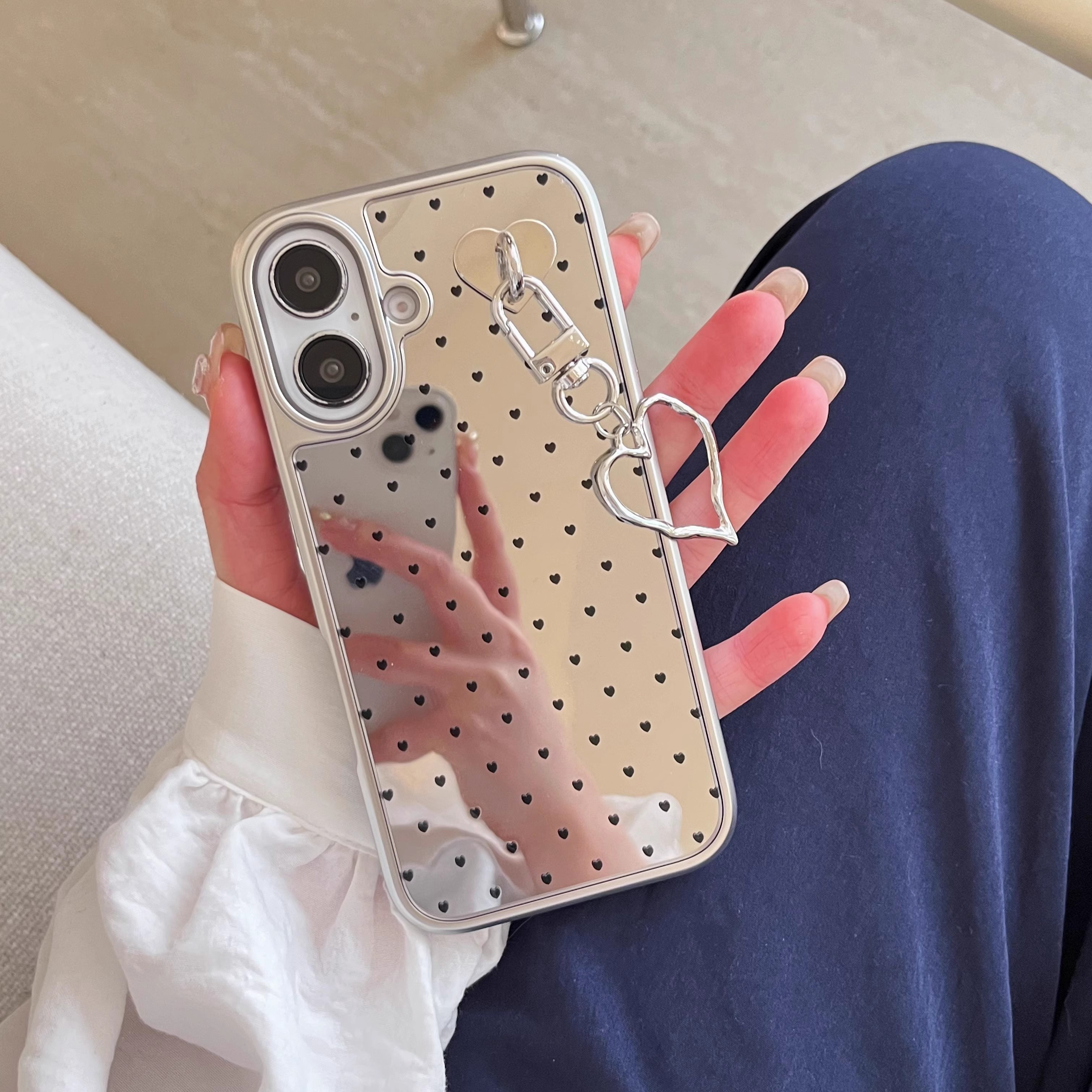 韓系愛心鏡面手機殼-ZUIHANG SHOP