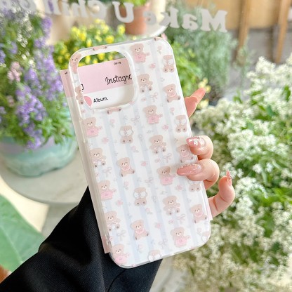 韓系條紋蝴蝶結小熊手機殼-ZUIHANG SHOP