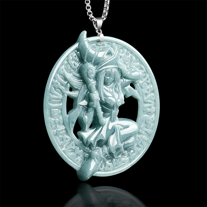 天然翡翠立體吊墜 S925銀鍊 遊戲王 靈感玉石飾品