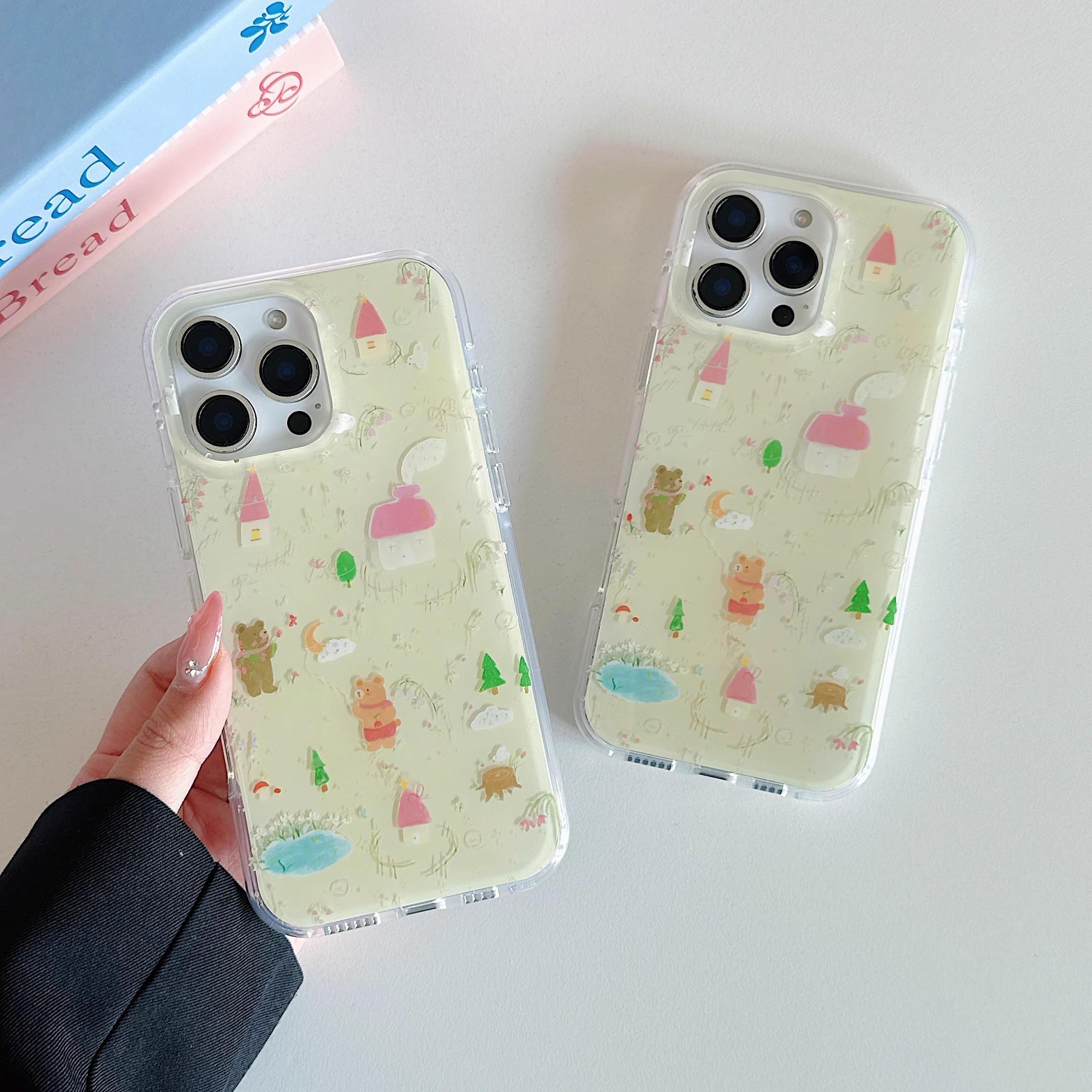 韓系小眾卡通塗鴉插畫小熊手機殼-ZUIHANG SHOP