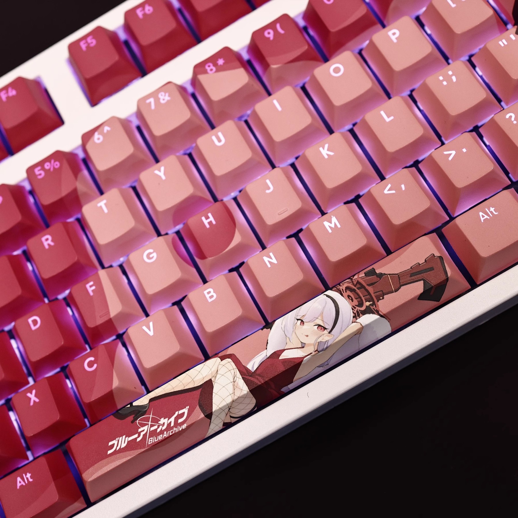 淺黃睦月禮服版透光RGB108鍵標準配列衛星軸鍵帽