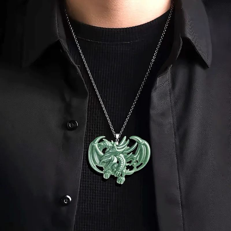 天然翡翠立體吊墜 S925銀鍊 遊戲王 靈感玉石飾品