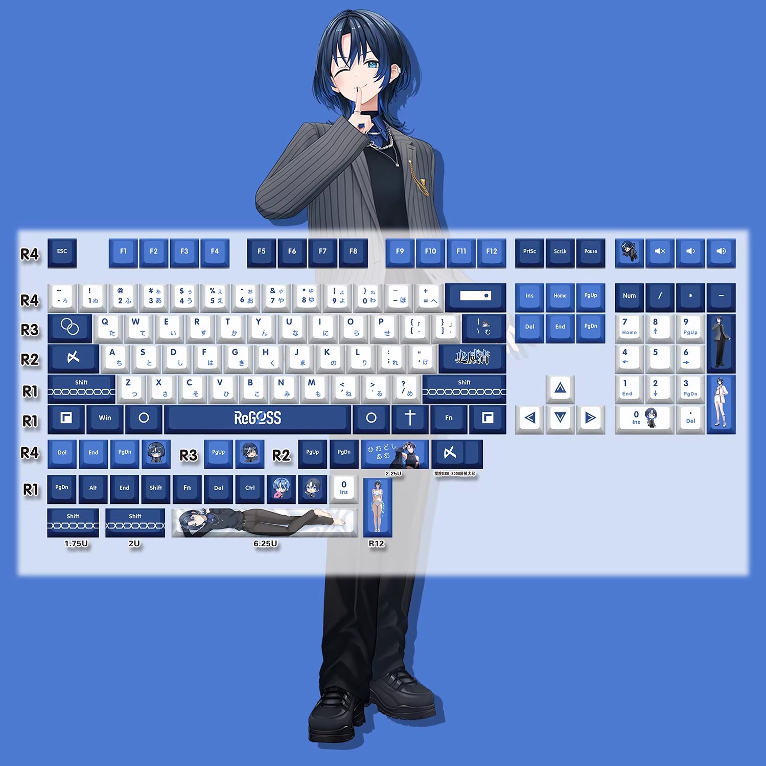 Hololive Vtuber 周邊同人鍵帽套裝