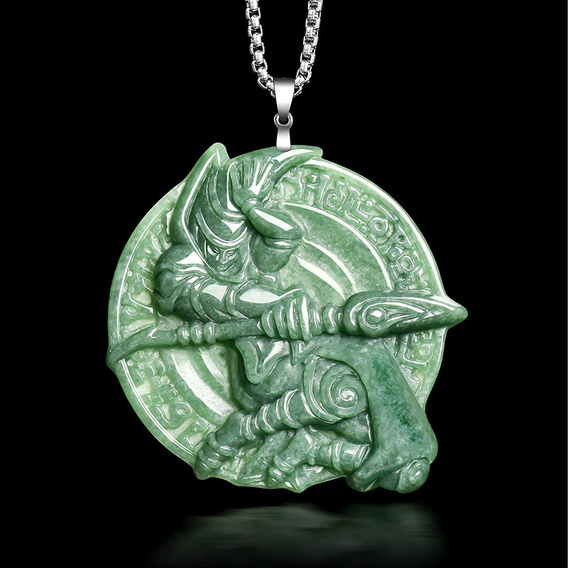 天然翡翠立體吊墜 S925銀鍊 遊戲王 靈感玉石飾品