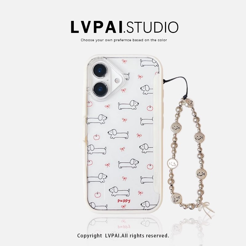 韓系卡通蝴蝶結臘腸狗手機殼-ZUIHANG SHOP