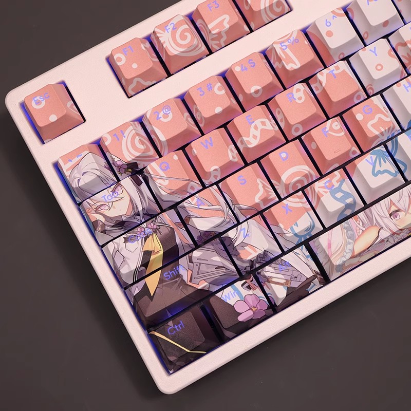 白洲梓透光RGB108鍵標準配列衛星軸鍵帽