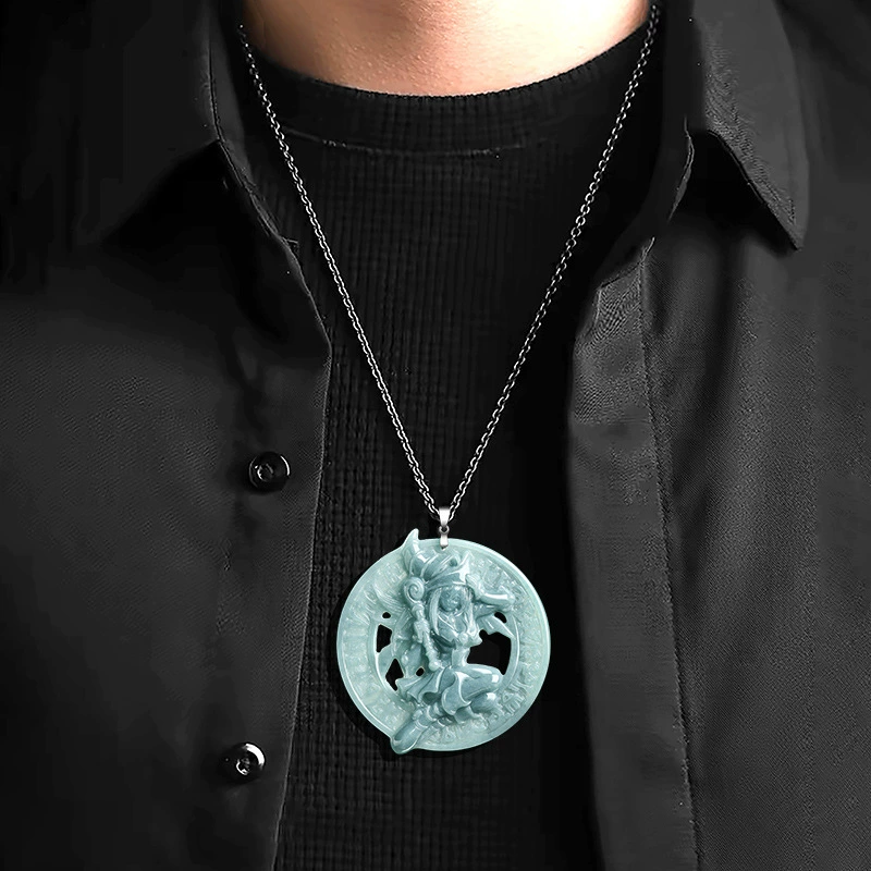 天然翡翠立體吊墜 S925銀鍊 遊戲王 靈感玉石飾品