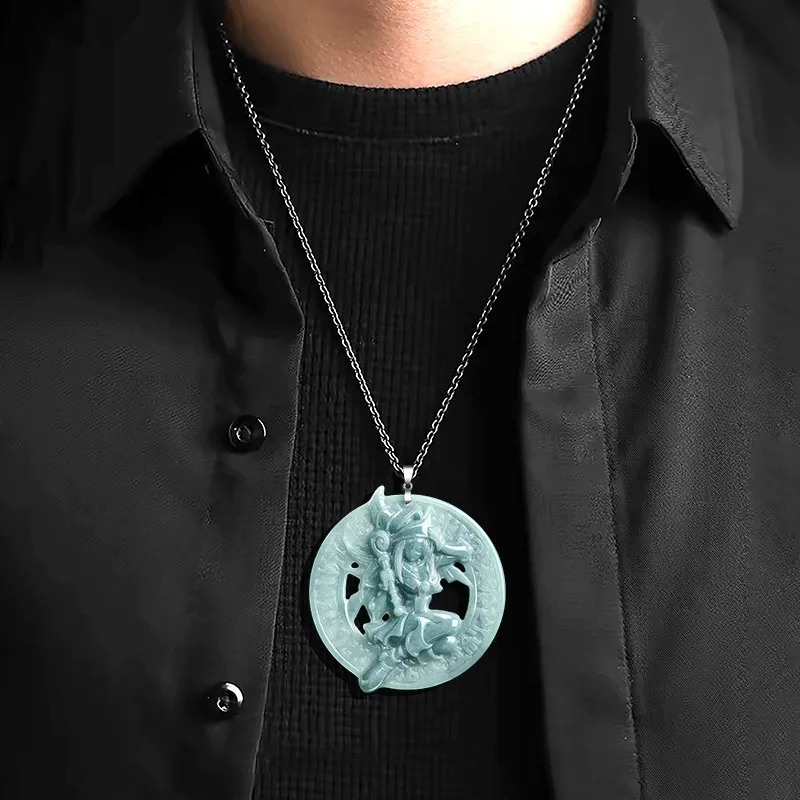 天然翡翠立體吊墜 S925銀鍊 遊戲王 靈感玉石飾品