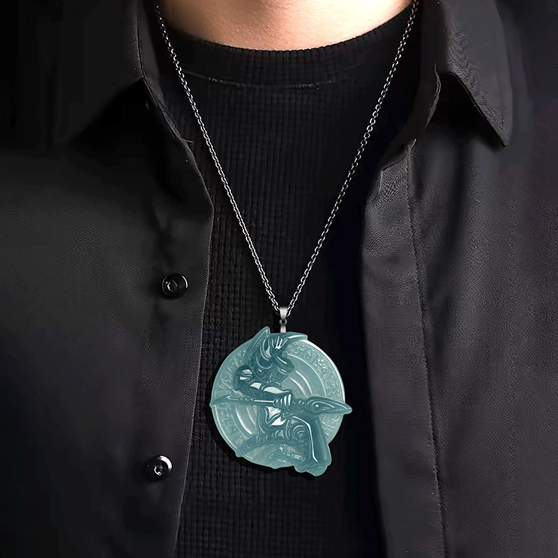 天然翡翠立體吊墜 S925銀鍊 遊戲王 靈感玉石飾品