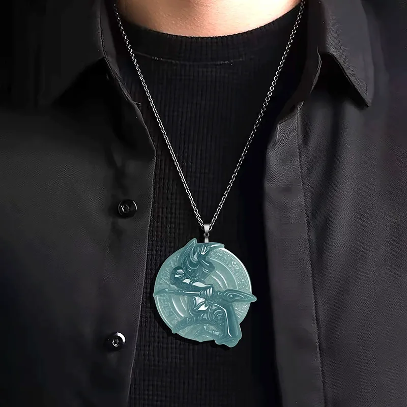 天然翡翠立體吊墜 S925銀鍊 遊戲王 靈感玉石飾品