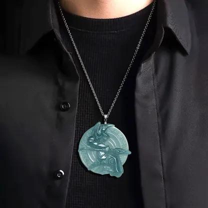 天然翡翠立體吊墜 S925銀鍊 遊戲王 靈感玉石飾品