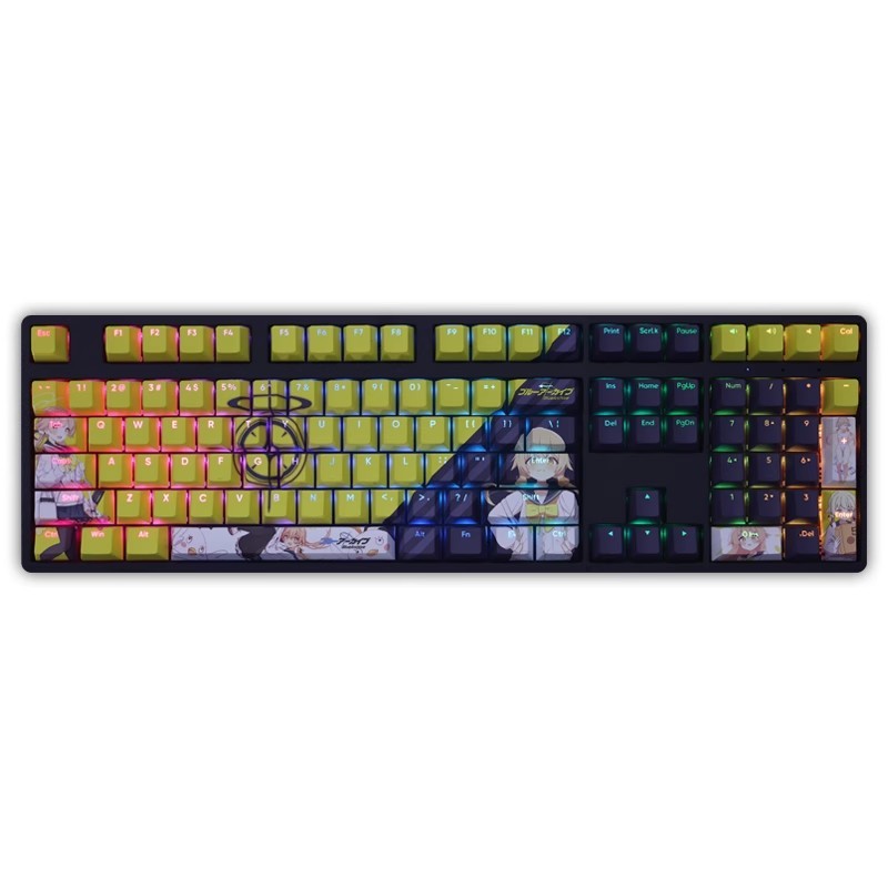 阿慈穀日富美透光RGB108鍵標準配列衛星軸鍵帽