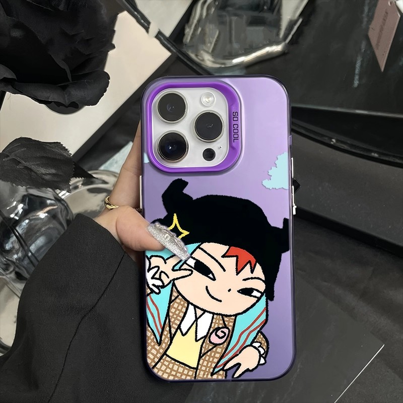 權志龍GD 彩銀線條漸變防摔手機殼-ZUIHANG SHOP