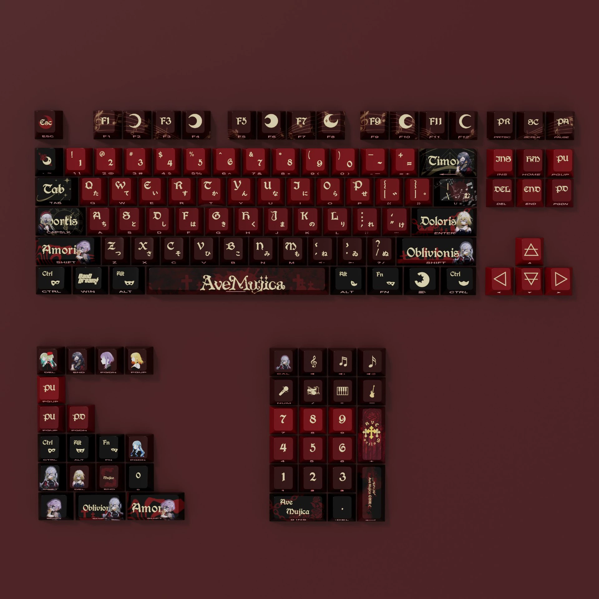 AveMujica 108鍵 標準配列 衛星軸鍵帽-ZUIHANG SHOP