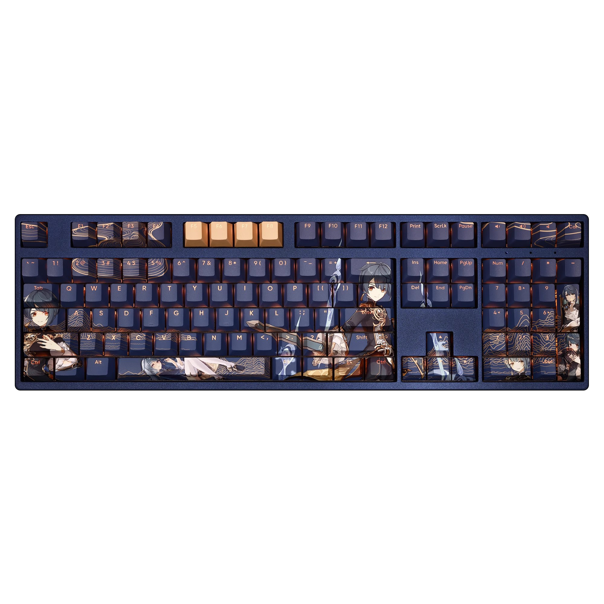 行秋原神透光RGB108鍵標準配列衛星軸鍵帽-ZUIHANG SHOP