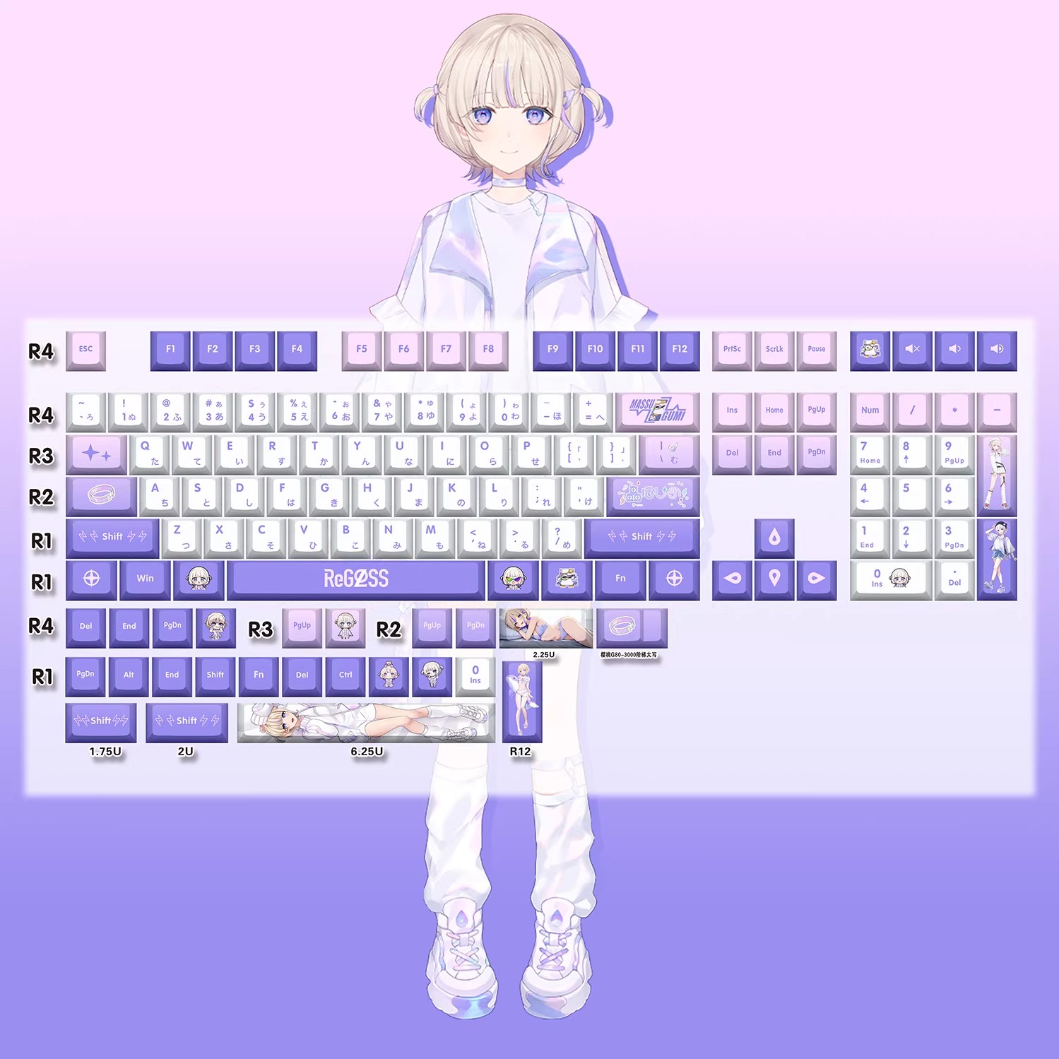 Hololive 彩虹社 Vtuber 周邊同人鍵帽套裝