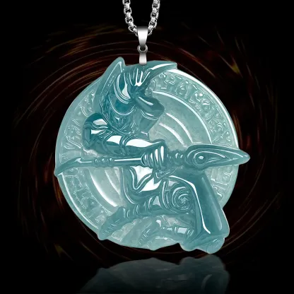 天然翡翠立體吊墜 S925銀鍊 遊戲王 靈感玉石飾品