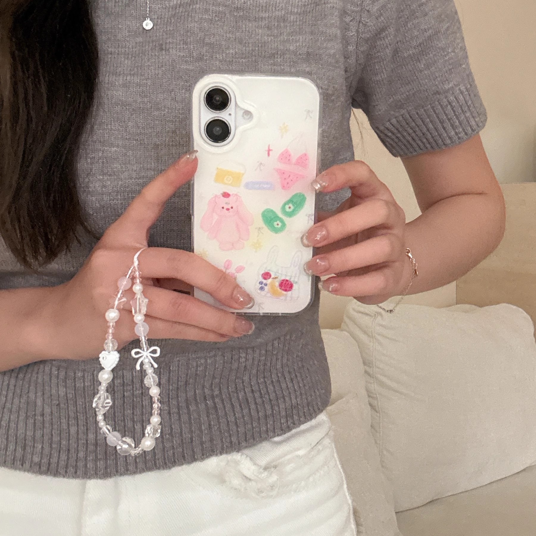 韓系小眾塗鴉兔子手機殼-ZUIHANG SHOP