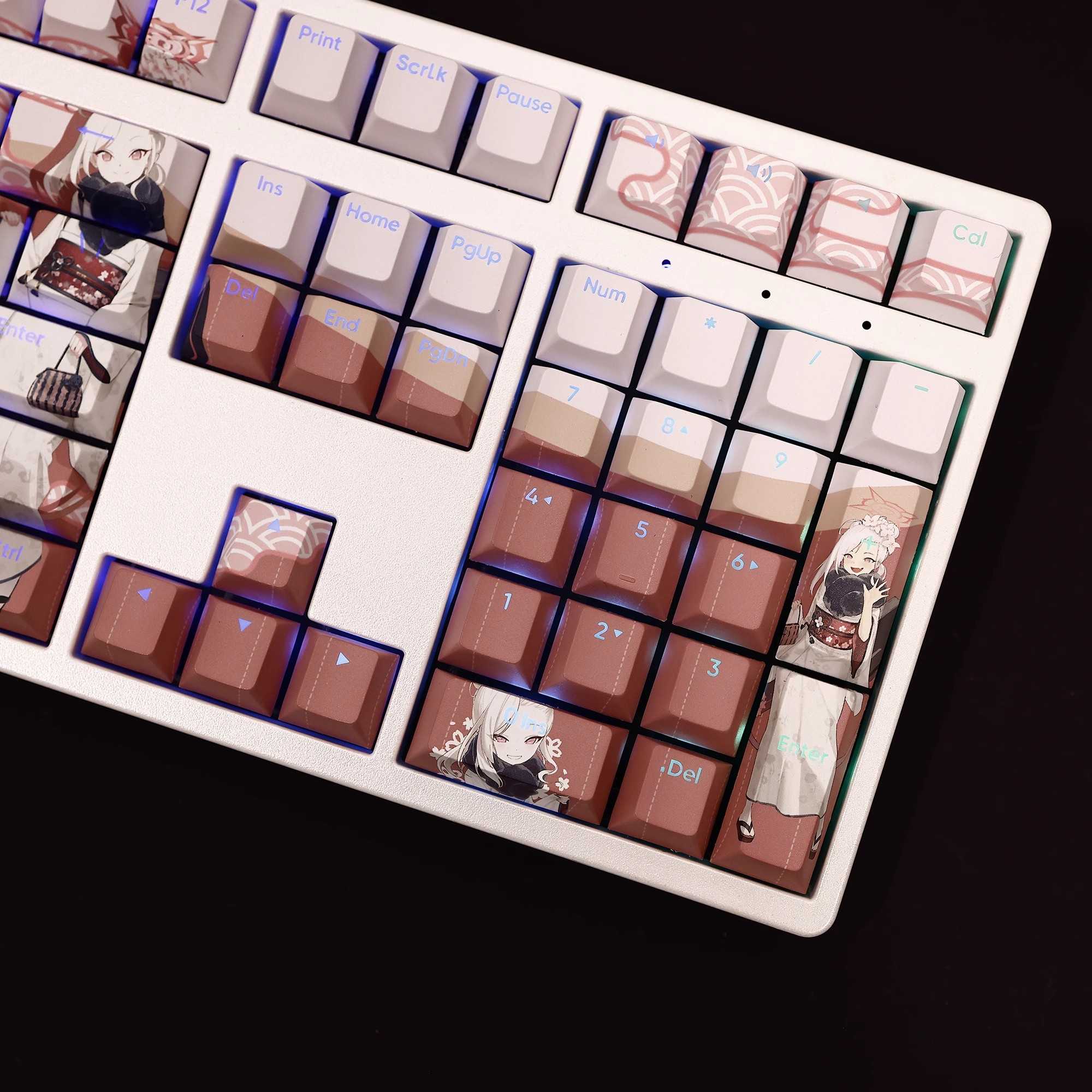 淺黃睦月透光RGB108鍵標準配列衛星軸鍵帽-ZUIHANG SHOP