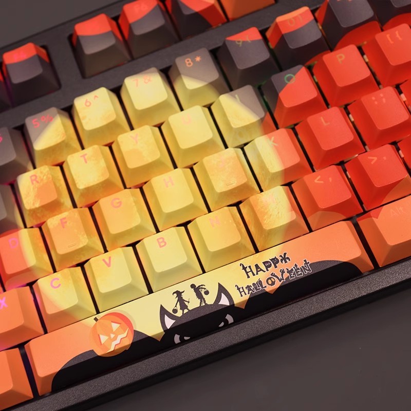 萬聖節透光RGB108鍵標準配列衛星軸鍵帽