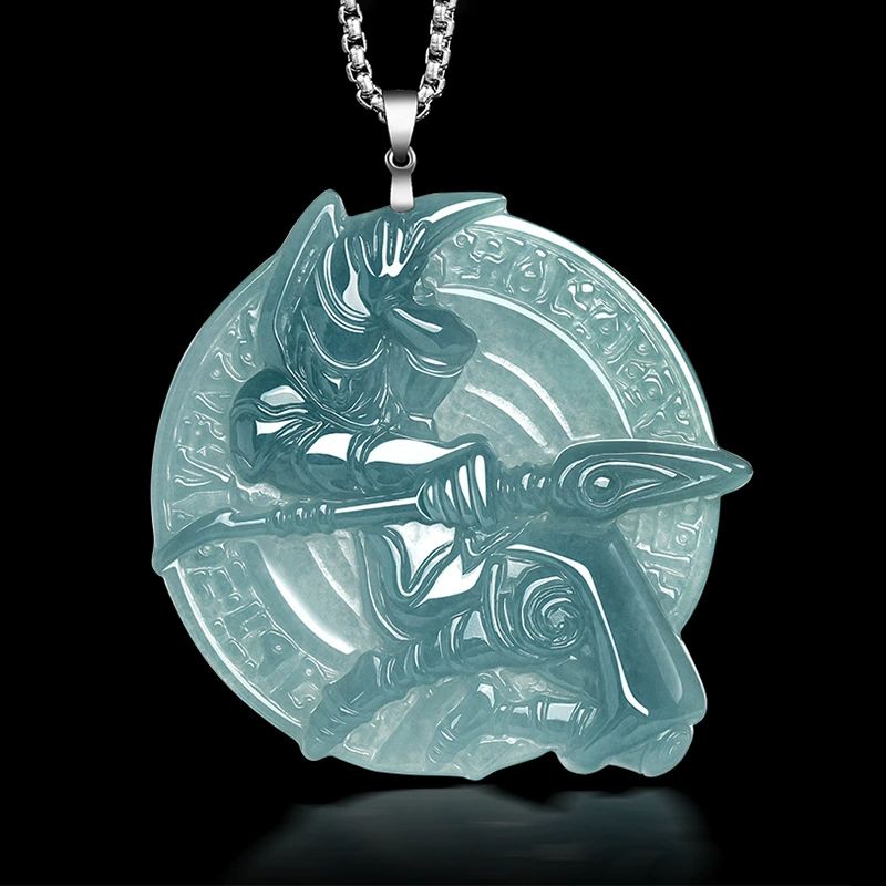 天然翡翠立體吊墜 S925銀鍊 遊戲王 靈感玉石飾品