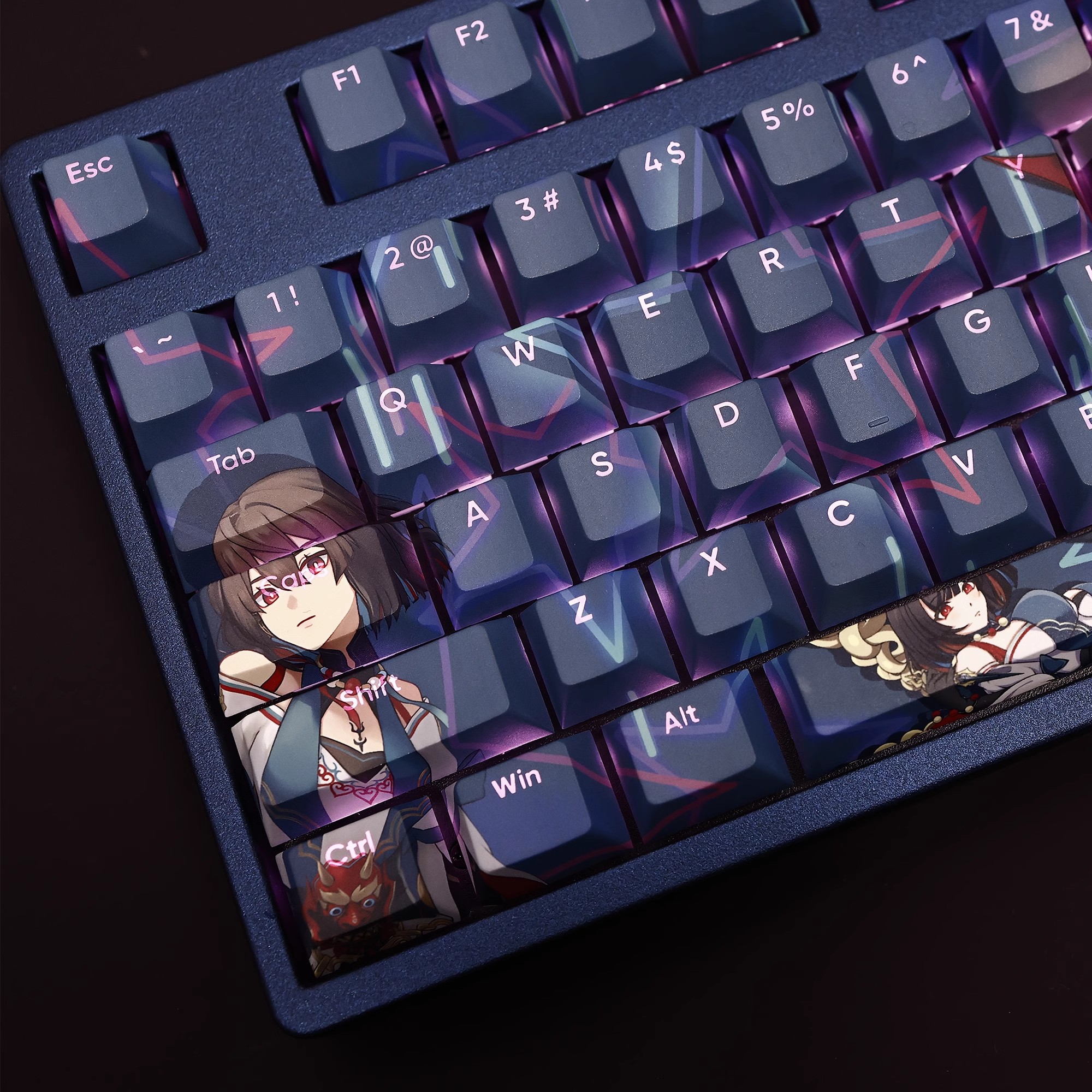雪衣透光RGB108鍵標準配列衛星軸鍵帽-ZUIHANG SHOP