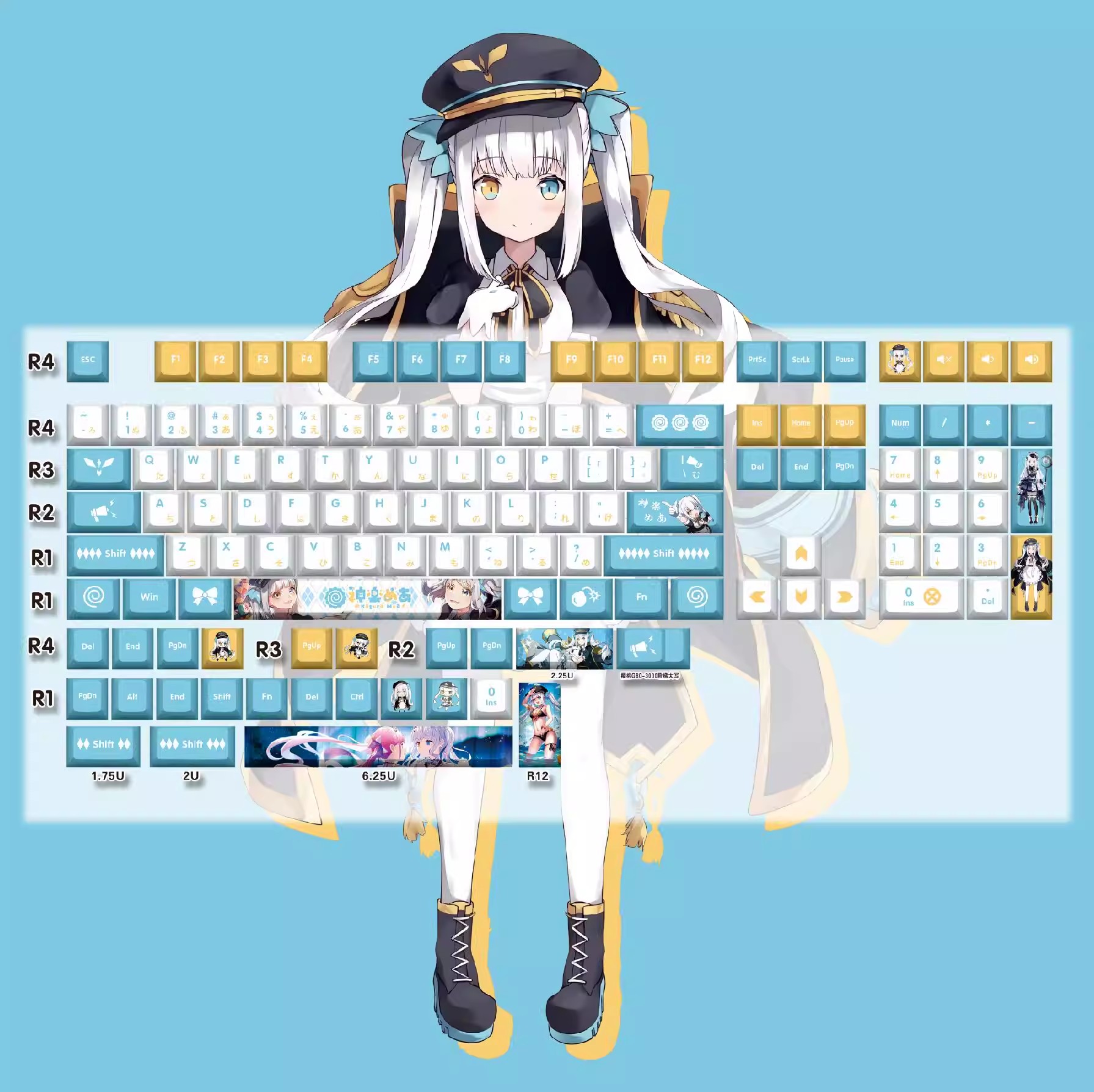 Hololive 彩虹社 Vtuber 周邊同人鍵帽套裝