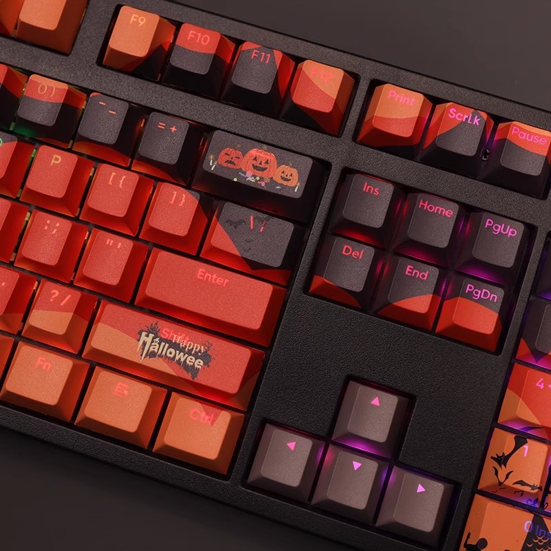 萬聖節透光RGB108鍵標準配列衛星軸鍵帽