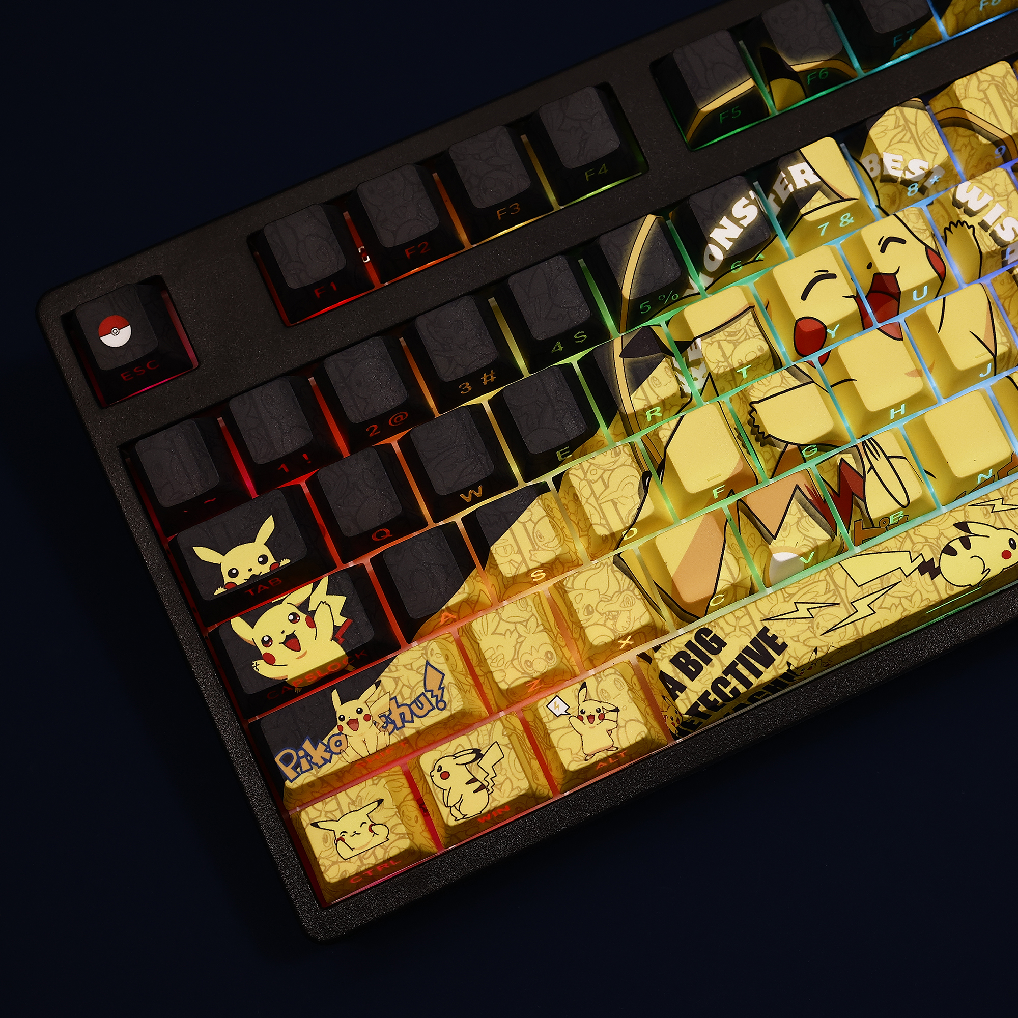 皮卡丘 108鍵 標準配列 衛星軸鍵帽-ZUIHANG SHOP