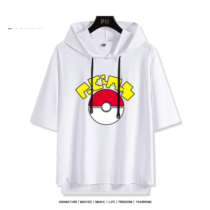 寶可夢新款 親子情侶男女款連帽短袖T恤-ZUIHANG SHOP