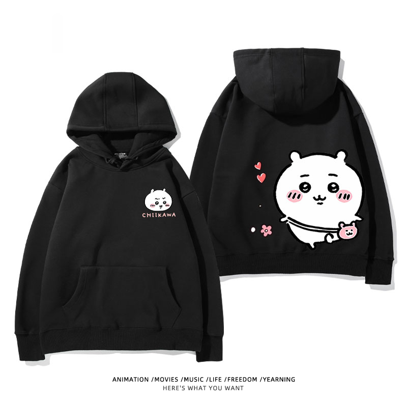 chiikawa 2024秋冬新款親子情侶裝薄絨款連帽衛衣