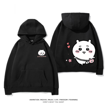 chiikawa 2024秋冬新款親子情侶裝薄絨款連帽衛衣