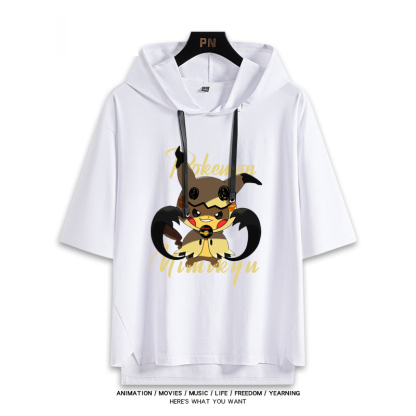 寶可夢新款 親子情侶男女款連帽短袖T恤-ZUIHANG SHOP