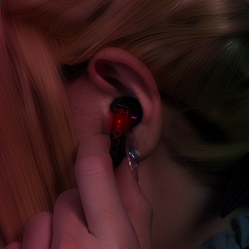 Fate耳機 幸運石正版授權周邊侵蝕黑鎧賽博艙盒藍牙耳機-ZUIHANG SHOP