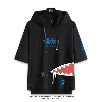 Vtuber HOLOLIVE 連帽短袖T恤 噶嗚·古拉 がうる・ぐら Gawr Gura-ZUIHANG SHOP