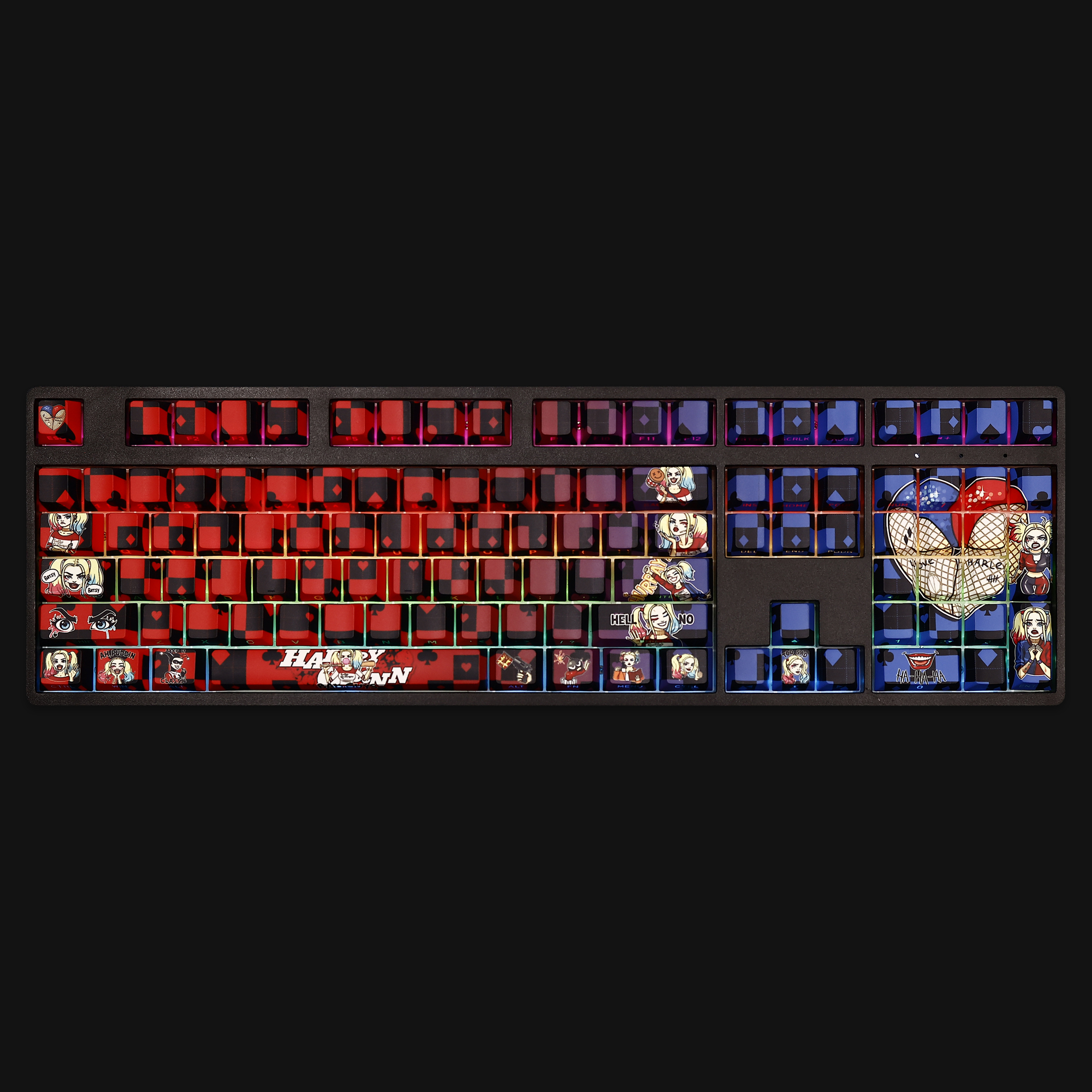 小丑女哈莉奎茵Harley Quinn透光RGB108鍵標準配列衛星軸鍵帽-ZUIHANG SHOP