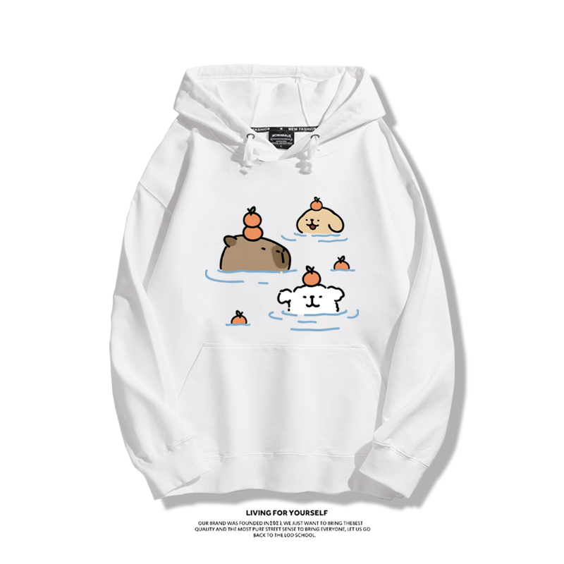 萌系卡皮巴拉x線條小狗新款 親子情侶男女款連帽衛衣-ZUIHANG SHOP