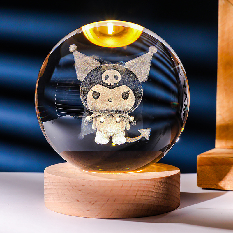 寶可夢系列 發光水晶球小夜燈 創意節日禮物桌面小擺件