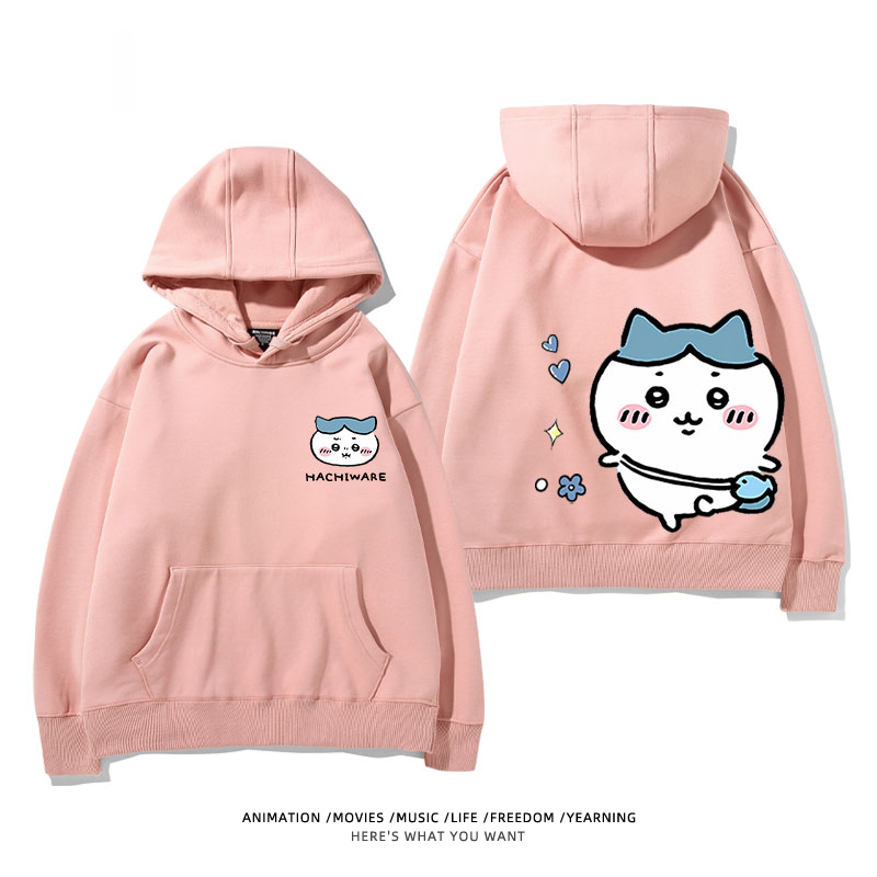 chiikawa 2024秋冬新款親子情侶裝薄絨款連帽衛衣