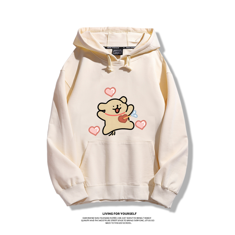 線條小狗新款 親子情侶男女款連帽衛衣-ZUIHANG SHOP