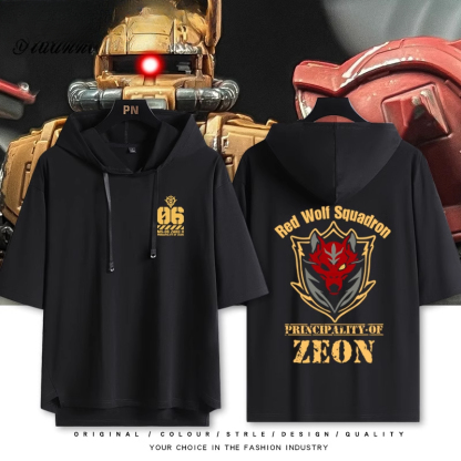 機動戰士鋼彈新款 親子情侶男女款連帽短袖T恤-ZUIHANG SHOP