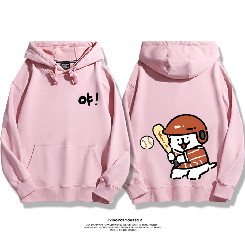 線條小狗新款 親子情侶男女款連帽衛衣-ZUIHANG SHOP