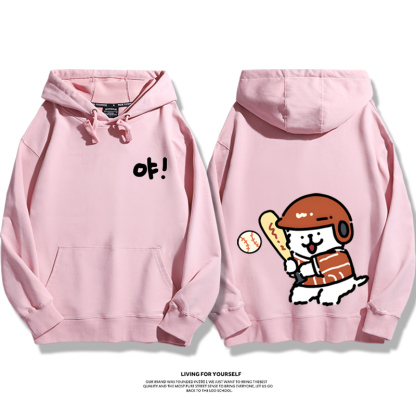 線條小狗新款 親子情侶男女款連帽衛衣-ZUIHANG SHOP