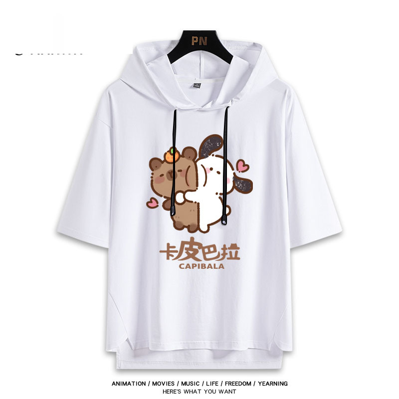 卡皮巴拉聯名三麗鷗  連帽短袖T恤-ZUIHANG SHOP