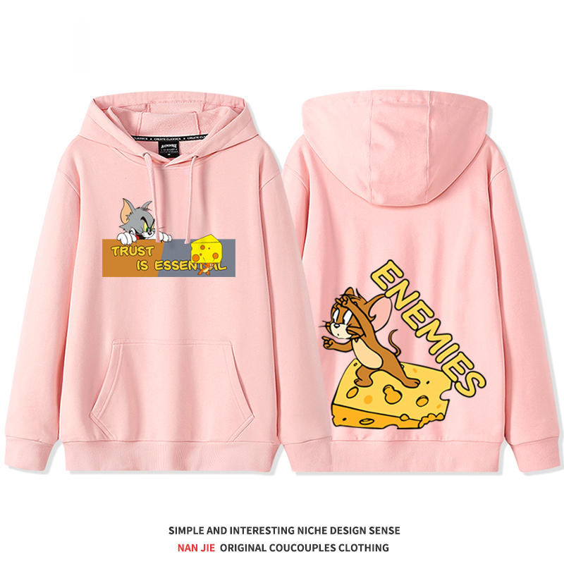 湯姆貓與傑利鼠 2025秋冬新款 親子情侶裝連帽衛衣