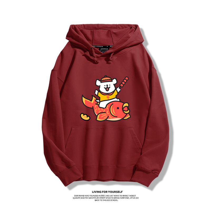 線條小狗新款 親子情侶男女款連帽衛衣-ZUIHANG SHOP