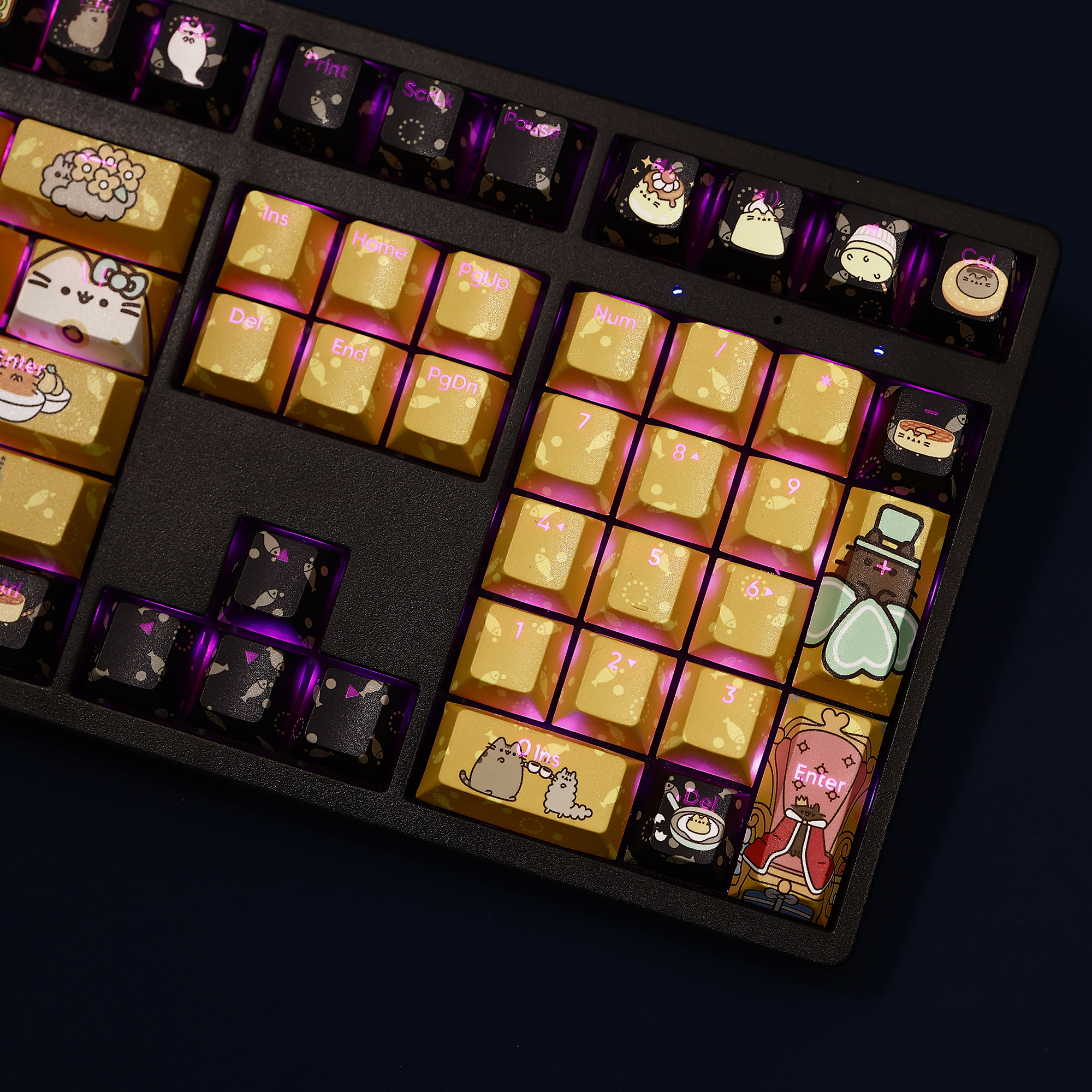 貓胖吉貓Pusheen透光RGB108鍵標準配列衛星軸鍵帽-ZUIHANG SHOP