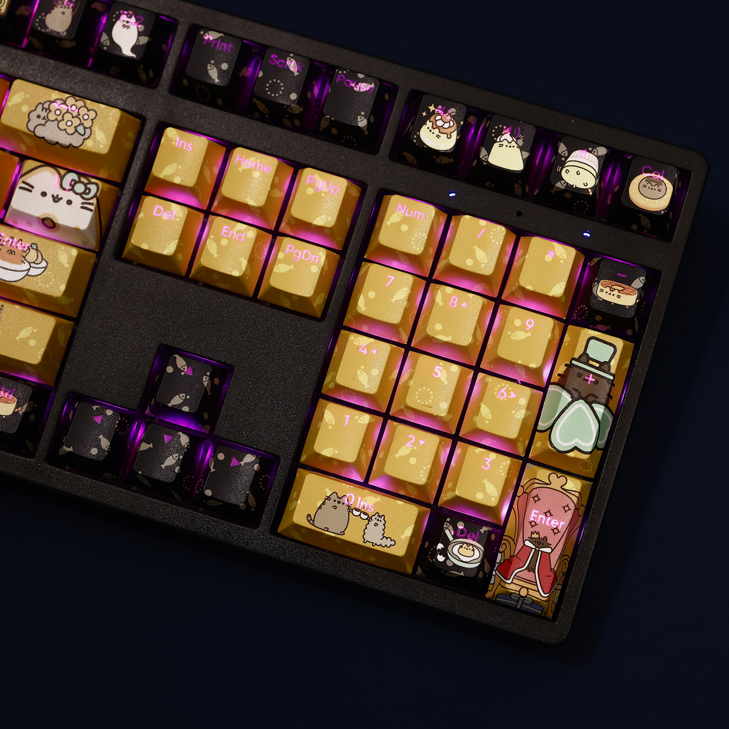 貓胖吉貓Pusheen透光RGB108鍵標準配列衛星軸鍵帽-ZUIHANG SHOP